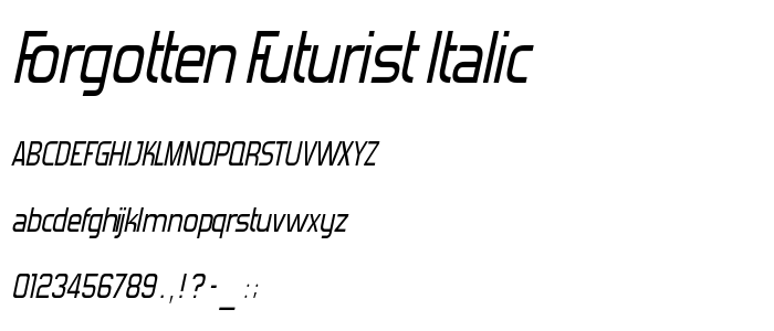 Forgotten Futurist Italic font